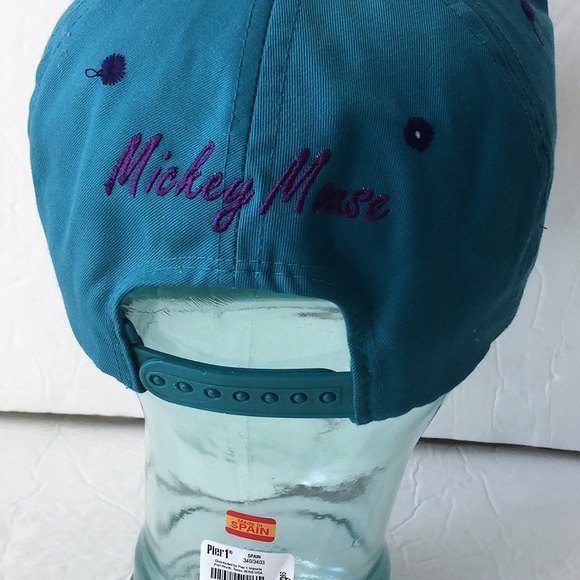VTG Vintage Disney Mickey Mouse Teal Purple Hat - Picture 5 of 8